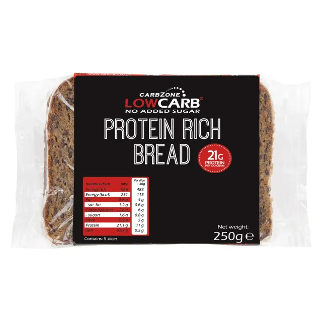 Carbzone Low Carb Protein Rich brød 250g uden sukker