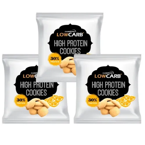 Carbzone Low Carb High Protein Cookies appelsin 3x50g