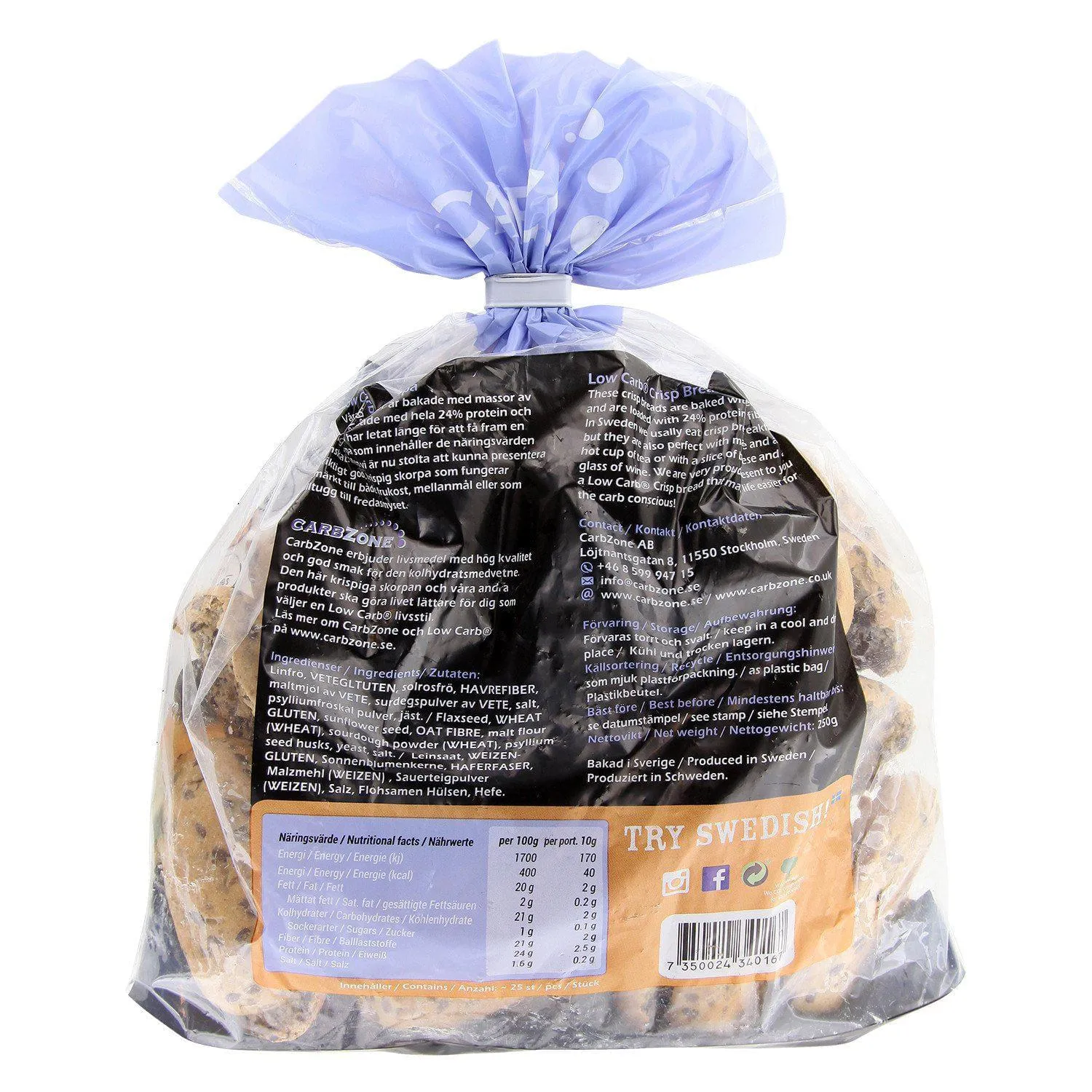 Carbzone Low Carb frøskorpe 250g uden sukker