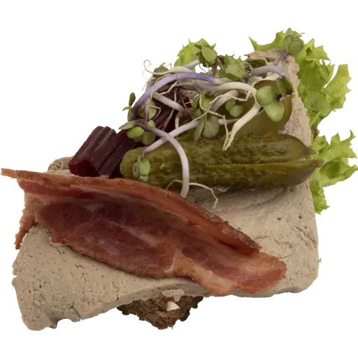 Seest Bakery Snitte med leverpostej og bacon rugbrød