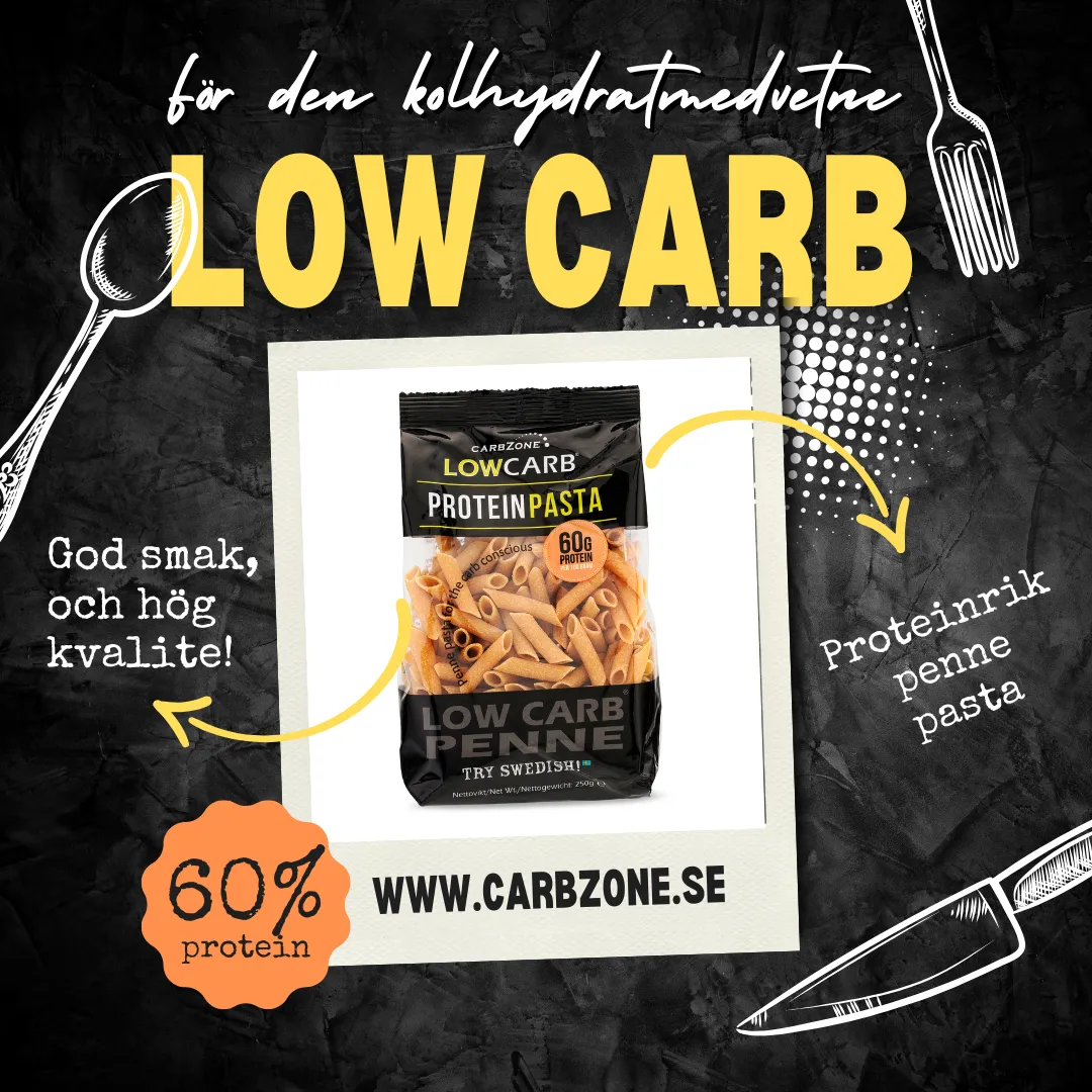 CarbZone Proteinrik Pasta Penne pasta 250g proteinrig