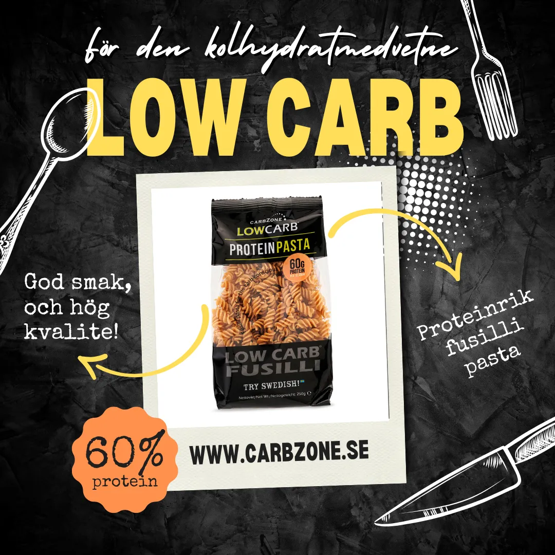 Carbzone Proteinrig fusilli pasta 250g 27g protein